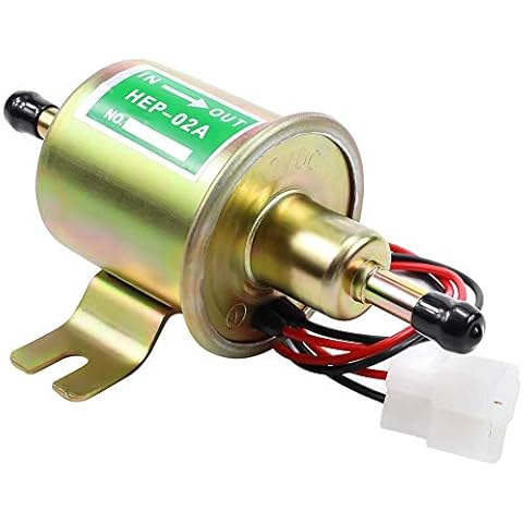 SOLLON Electric Fuel Pump 12V Universal Low Pressure 12 Volt Transfer Inline Fuel Pump for Lawn Mower Carburetor Gas Diesel Engine 2.5-4psi HEP-02A Cover