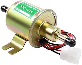 Electric Fuel Pump 12V Universal Low Pressure 12 Volt Transfer Inline Fuel Pump for Lawn Mower Carburetor Gas Diesel Engine 2.5-4psi HEP-02A