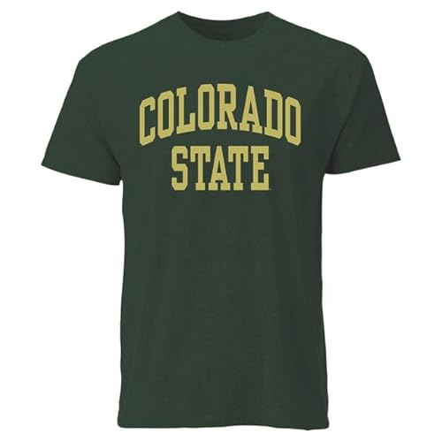 Barnesmith Colorado State University CSU Rams Short Sleeve Adult Unisex T-Shirt, Classic, Hunter Green, Small
