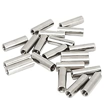 Pack of 20 M5 x 0.8-Pitch 25mm Length Round Coupling Nut 304 Stainless Steel Female Fully Threaded