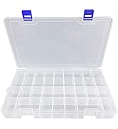 DUOFIRE Plastic Organizer Container Storage Box Adjustable Divider Removable Grid Compartment for...