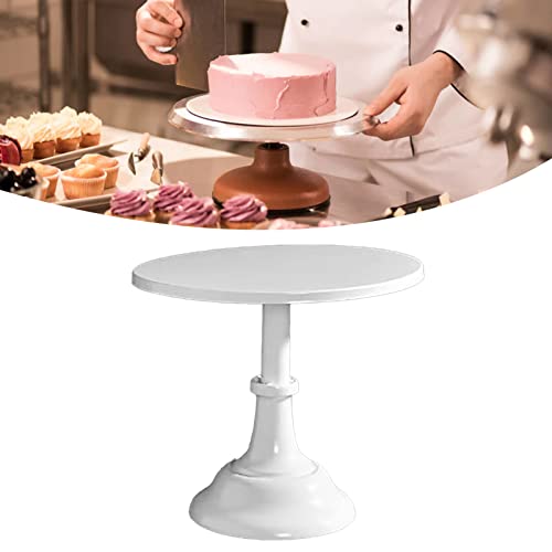Présentoir à gâteau rond blanc M en métal avec base stable