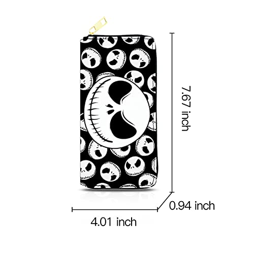 Nightmare Before Christmas Pu Leather Zipper Long Wallets Jack Sally Travel Coin Purse Holder For Women Girls(Coin-Jack B) #TOP5