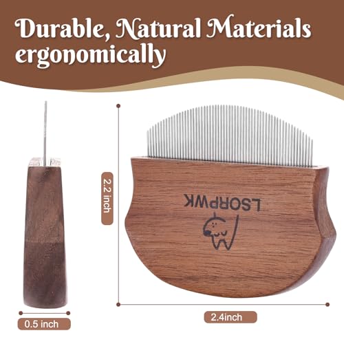 Eye Comb for Dogs & Cats,Wooden Tear Stain Remover for Pets,Gentle Grooming Tool with Rounded Tips,Flea Comb for Small Dogs. - Image 6