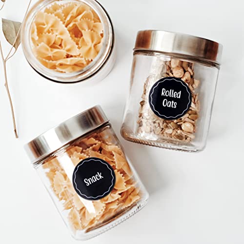 SAVITA 144-delig 1,5inch Kruidenpotlabel, Waterdicht Kruidenpotlabels Pantry Etiketten Rond Kruidenpotjes Stickers Etiketten Kruidenpotje voor Kruiden en Specerijenrekorganisatie (Zwart) - Image 6