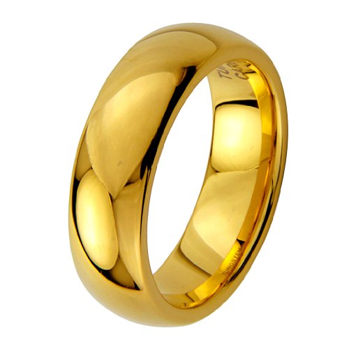 6mm Tungsten Gold Plated Comfort-fit Wedding Band Ring (Size 5 to 15)