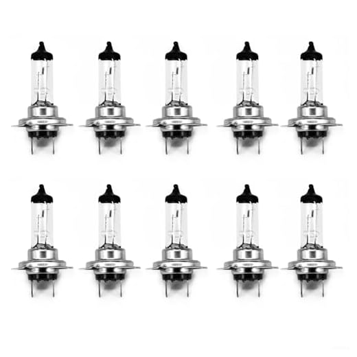 Septoolshop 10 Pcs /20 Pcs Super Bright H7 55W 12V 43000K Xenon Gas Halogen Headlight White Light Lamp Bulbs H7 Bulb Replacement Car Exterior Light Bulbs