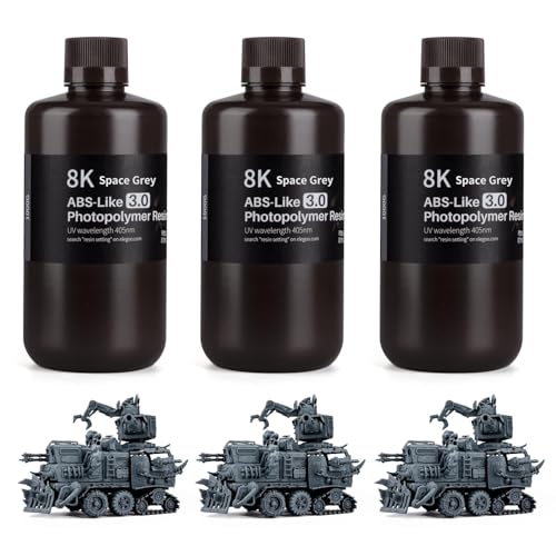 Image of ELEGOO 8K ABS-Like 3D Printer Resin Space Grey 3000g | 405nm Photopolymer Resin for 12K /14K /16K Mars Saturn Jupiter MSLA DLP LCD 3D Printing with Strength and Toughness
