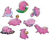 Kühlschrankmagnete Rosa Schweine Magnete für Magnettafel Kinder stark 8er Set Comic mit Motiv Tiere lustig