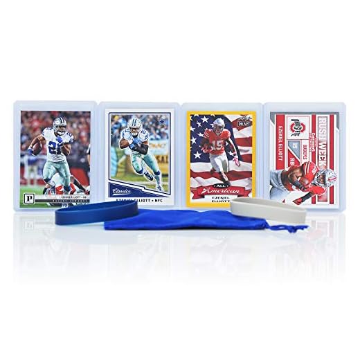 Ezekiel Elliott Football Cards (4) - Dallas Cowboys or Ohio State Buckeyes Trading Card Gift Bundle