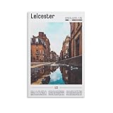 Leicester Poster, Travel City Sea Poster Print for Teen Boys Room Wall Art Canvas Painting Print 12x18inch(30x45cm)