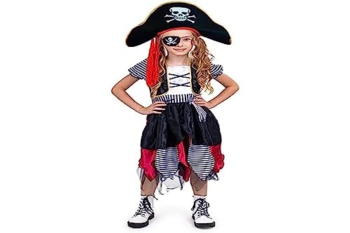 Dress Up America Pirate Costume For Girls - Buccaneer Pirate Costume Set - Dress, Hat, And Eye-Patch #TOP7