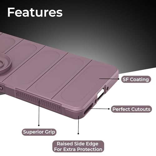 Image of A rtistque Liquid Silicone Stripes Back Cover Case for Oppo F25 Pro 5G | with Camera Protection | with Inner Fabric | Anti Slip Grip | AirBag Case - Purple