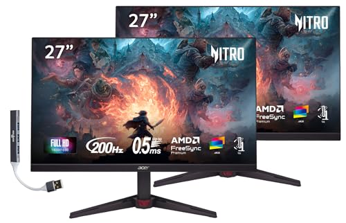 Acer Nitro 27" FHD IPS Monitor with 0.5ms Response Time (2 Pack)