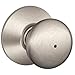 Schlage F40 PLY 619 Plymouth Door Knob, Bed & Bath Privacy Lock, Satin Nickel