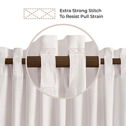 D'moksha Hemp Linen Curtains 63 Inch Long, White Curtains, Lightweight Rod Pocket Curtain, With Back Tab Hang (2 Hang Styles), Semi Sheer Curtains, 52X63 Inches, Window Panel Curtains – Handcrafted #TOP3
