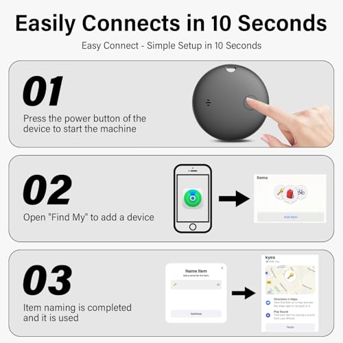 Air Schlüsselfinder Tag 4er Pack, Smart Air Tracker Tag Kompatibel mit Apple Wo ist APP (nur iOS), Koffer Tracker für Gepäck/Taschen/Key, Batterielebensdauer EIN Jahr, IP67 wasserdicht