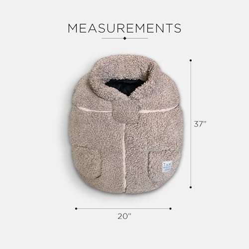 Image of 7AM Enfant Car Seat Covers - Cocoon Baby Cover for Boys & Girls, Rain & Snow Repellent, Breathable Windproof, Center Zipper, Universal Fit for Infant Car Seat (0-12M) (Oatmeal)