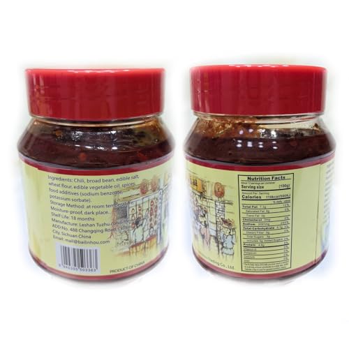 BAILINHOU Sichuan Broad Bean Paste with Chili Oil 1.1lb/500g, Chinese Doubanjiang Chili Paste - ORIGINAL IMPORTED from China