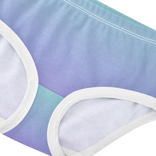 Joisal Green Blue Medium Purple Gradient Little Girl Panties Toddlers Underwear Floral Cotton Print Briefs Girls Undies 2t4