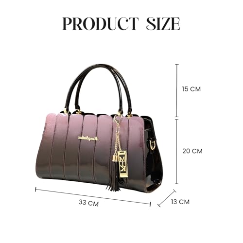Image of SYGA Elegant Color Contrast Tote Bag - Horizontal Square Medium-Soft Handbag with Design for Everyday Use