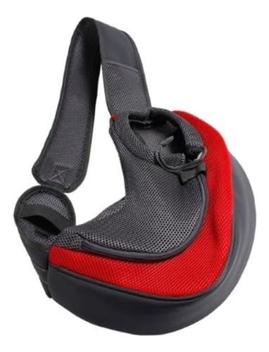 Bolsa De Ombro Para Transporte Pet Cães e Gato Tiracolo (Vermelho, Pequeno)