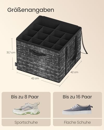 SONGMICS Schuh-Organizer, 1 Stück, für bis zu 16 Paar Schuhe, Griffe – Ansicht 5