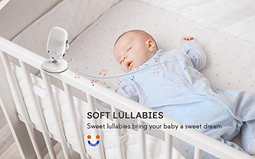 Baby Monitor, BOIFUN 3.2'' Baby Video Monitor with Camera and Audio LCD Screen 750mAh Rechargeable Battery Support VOX Night Vision Temperature Monitoring Two-Way Talk 8 lullabies for Baby/Elder/Pet - Thumbnail 5