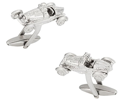 Gemelos Cuff-Daddy Auto de Carreras en Plata con Caja miniatura 1