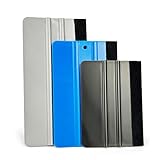 3 Piece Felt Edge Squeegee, 4inch - 5inch - 6inch Vinyl Wrap Squeegee, Plastic Squeegee Scratch-Free for Decals, Adhesive Vinyl, Window Film, Wallpaper