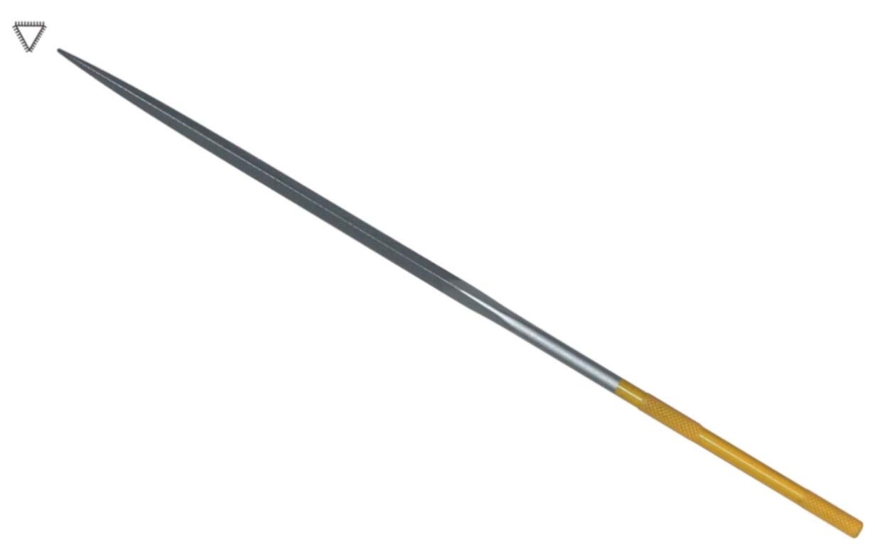 Swiss Pattern File by Grobet INOX Needle 7" Three Square Cut 0