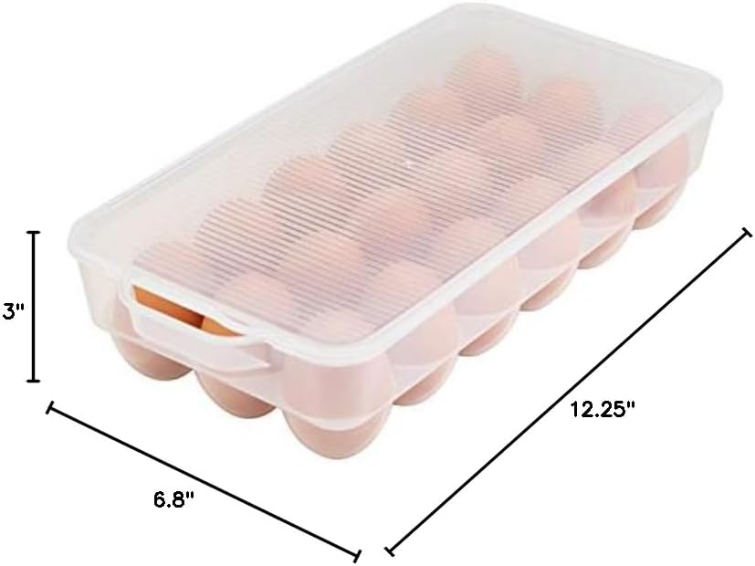 Covered Egg Holder,Egg Storage for Refrigerator,Fits 18 Eggs,Pack of 4