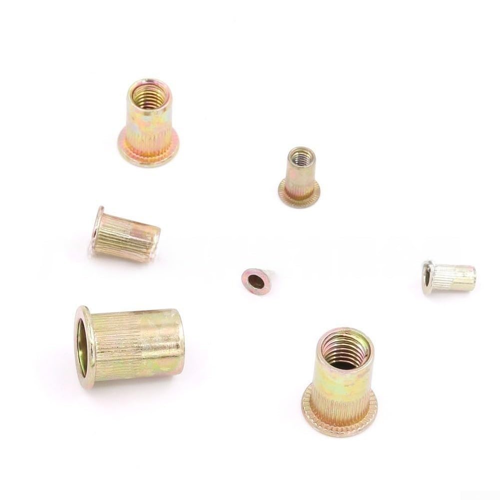 Kit da 165 dadi rivetti con struttura in acciaio al carbonio zincato, M5, M6, M8, M10 e 12 mm, per la fabbricazione