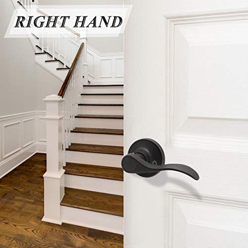 Probrico Pack Of Two Dummy Door Lever For Left Hand And Right Hand Oil Rubbed Bronze Interior Door Handle Wave Style Non-Turning Door Knob Stainless Steel #TOP2