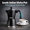 WECOOK! Luccia Caffettiera Italiana a Induzione in Alluminio, Moka Tradizionale, Espresso, 1-3 Tazze di caffè, Base in Acciaio Inossidabile, Valvola di Sicurezza, Vitroceramica, Gas, Elettrica