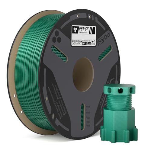 Image of ELEGOO Carbon Fiber PETG Filament 1.75 mm Green 1KG, High Strength & Rigidity PETG-CF 3D Printing Filament, Abrasion Resistance for Functional Parts, 1kg(2.2lbs) Spool Fits for Most FDM 3D Printers
