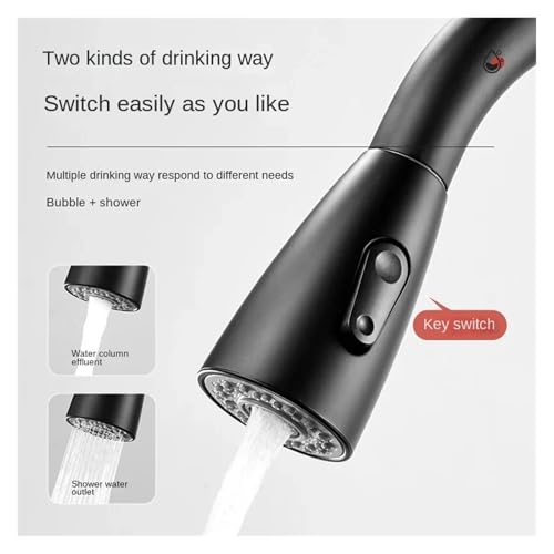 Mitigeur de cuisine argenté à buse extractible et tête noire design