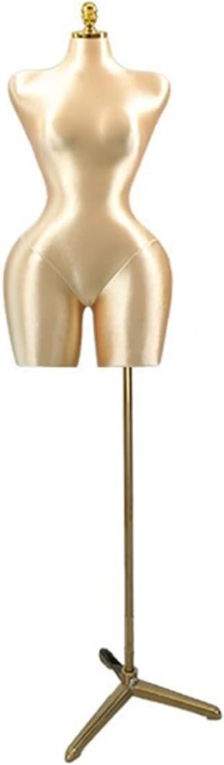 Plus Size Curvy Female Mannequin Torso with Stand - 85cm Half Body Dress Form for Clothing Stores, Tailor Shops, and Design Offices - Beige Plastic Display Model