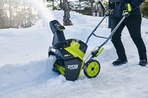 RYOBI 18 V ONE+ Akku-Schneefräse RY18STX45A-240, 45 cm Räumbreite, inkl. 2 x 4,0 Ah Akku und 2,0 A Ladegerät