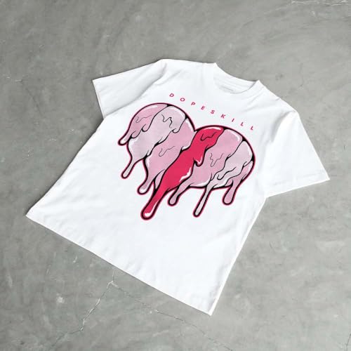 Image of DopeSkill Graphic Tee Streetwear Hip Hop Hypebeast Unisex T-Shirt Sneaker Colour Matching Shirts Rapper Mouth