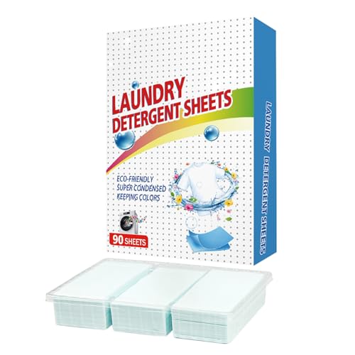 Waschmittel Blätter Reisen Waschblätter Reisewaschmittel 90pcs Waschmittelblätter Tiefe Fleckenentfernung Waschmittel Waschmittelblech Streifen Waschblech Waschblätter für Heimreise