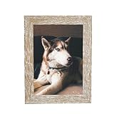 Farmhouse Distressed Barnwood Picture Frame 1' Wide - Real Wood - Made in USA (9x12, Tan Drift)