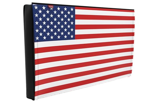 Outdoor 55" TV Set Cover,Scratch Resistant Liner Protect LED Screen Best-Compatible with Standard Mounts and Stands (American Flag )