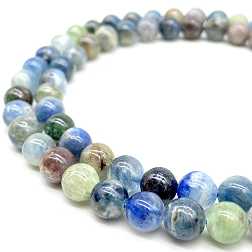 ABCGEMS Minas-Gerais Tri-Color Kyanite Beads Brazil Round 6-7mm Tiny