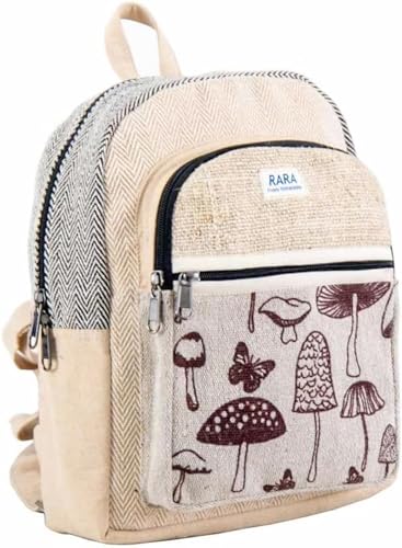 Hemp MINI backpack, Handmade & stylish Travel backpack with adjustable straps, Made by Nepali artist for adults