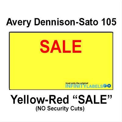 200,000 Sato 1810 Compatible "Sale" Fluorescent Chartreuse General Purpose Labels for Avery Dennison Sato PB-1, 105, 106 & 107 Price Guns. Full Case. NO Security cuts.