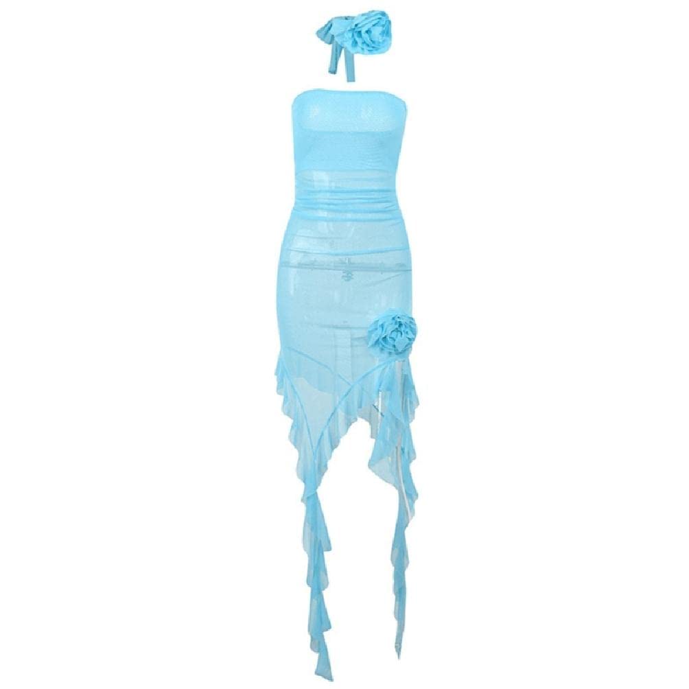 Robe en maille transparente pour femme silhouette galbée sans compromis sur le style sexy