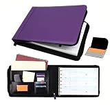 2Fold Zippered Business Check Binder 7 Ring for 3-Up Business Size Checks with Extra Business Card C