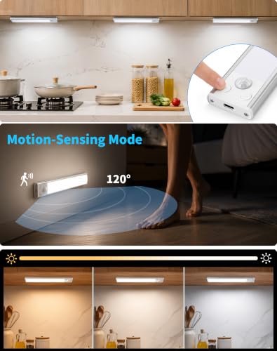 Luz LED Sensor Movimiento Cocina - Armario Luces Pilas Adhesiva Recargable - Imagen 3