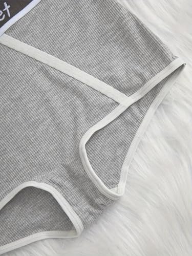 rongty Conjunto de 2 peças esportivo feminino fitness top cintura média com letras largas + shorts,